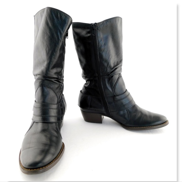 PAUL GREEN Black Leather Slouchy Boots 5.5US/3UK - Picture 2 of 8